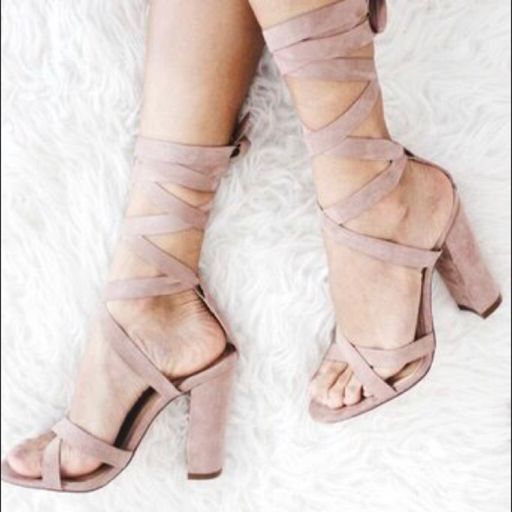 Steve Madden Christey blush pink lace up heel